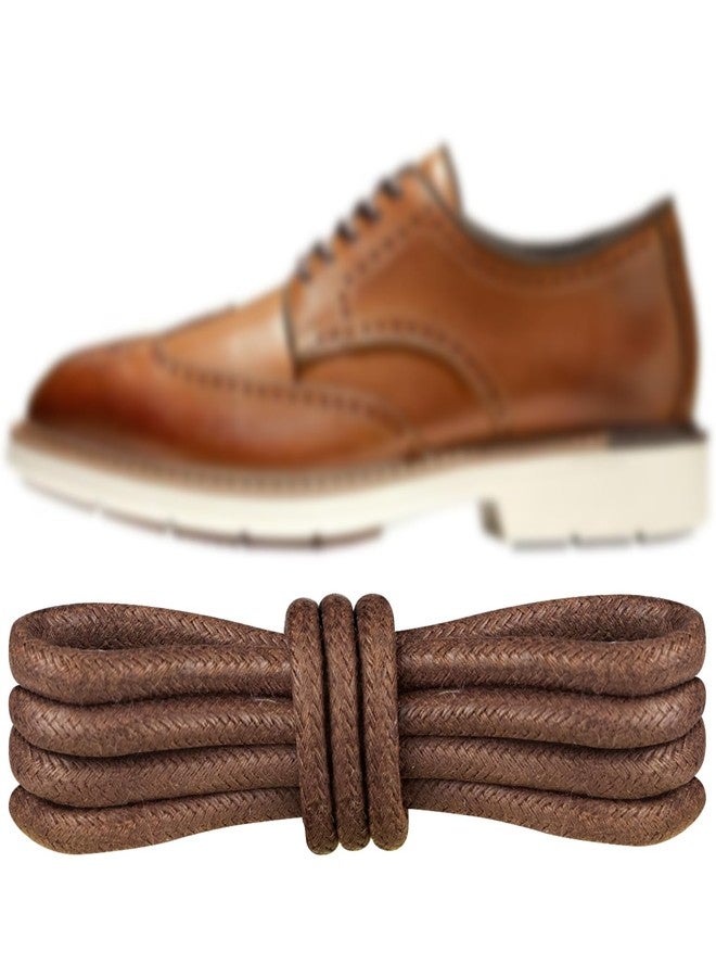 Endoto Waxed Shoe Laces for Cole Haan Zerogrand, Round Replacement Shoelaces Strings for Dress Shoes(Color:Brown,Size:35Inch) - Image 1